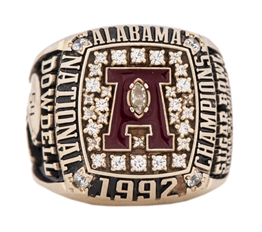 1992 Alabama Crimson Tide NCAA Championship Players Ring - Anthony Dowdell